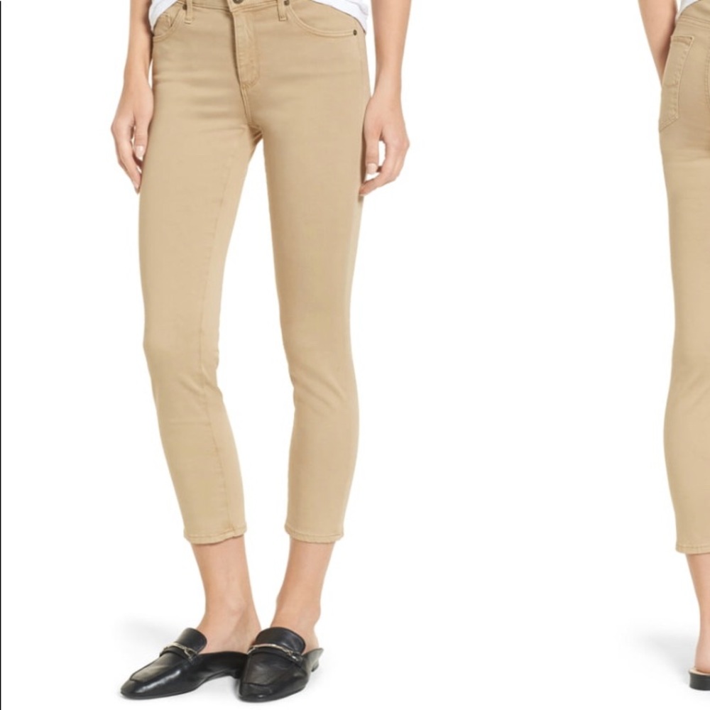 AG Prima Mid-Rise Cigarette Khaki Pants 28R